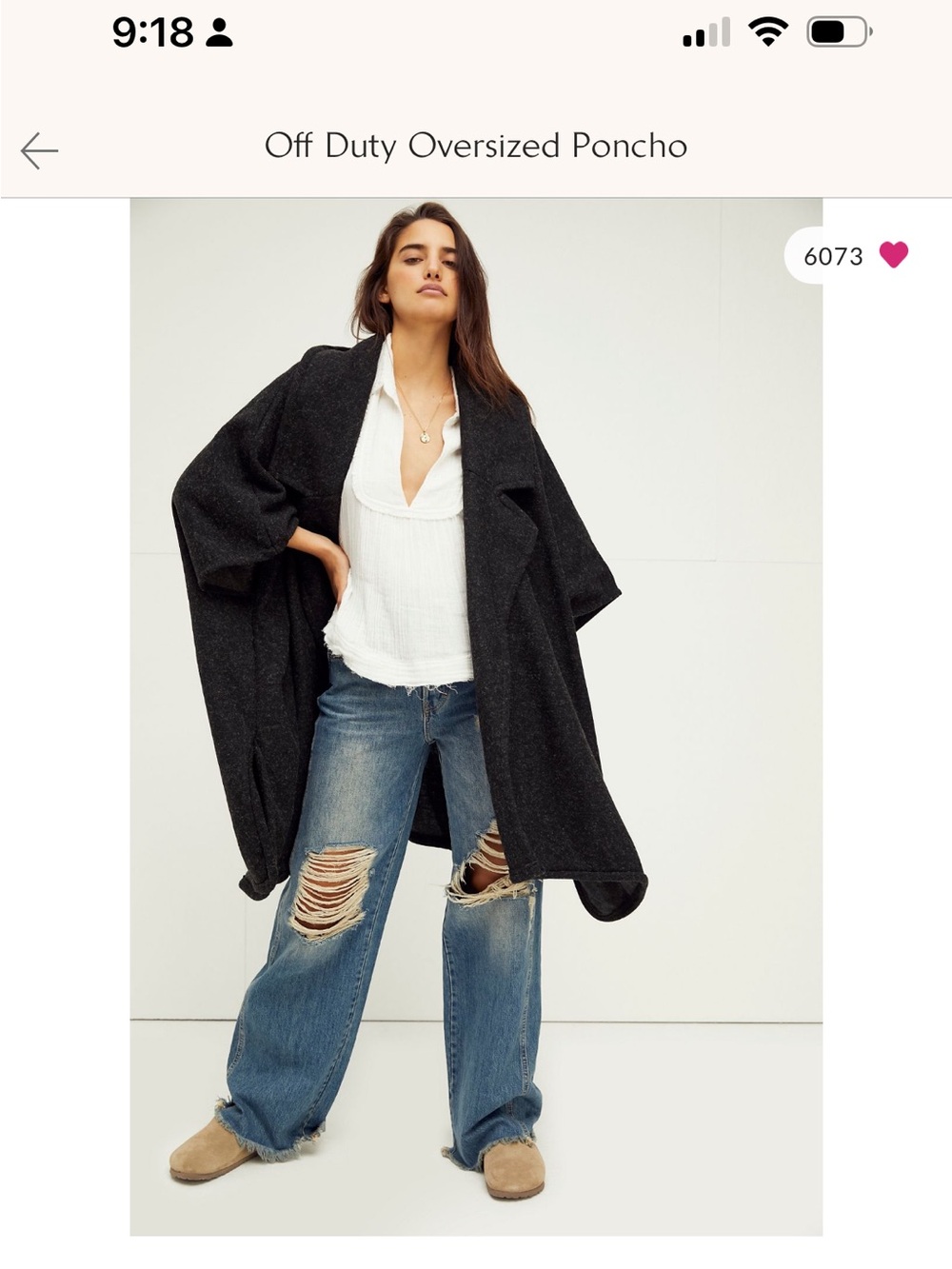 Free People off duty poncho jacket Oversized navy